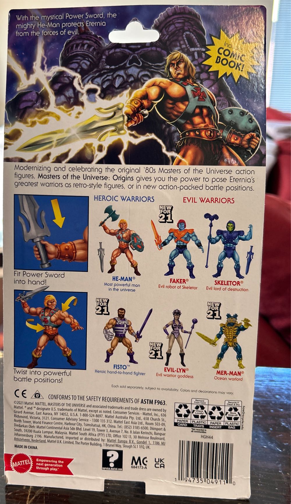 He man - Mattel (Masters Of The Universe) action figure collectible [Barcode 194735049110] - Main Image 3