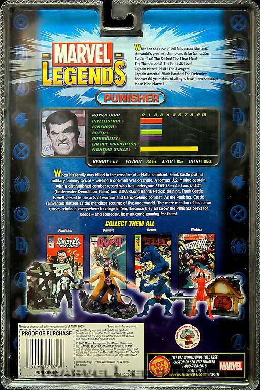 Marvel Legends, Series 4: Punisher - Toy Biz (Marvel Superheroes) action figure collectible - Main Image 3