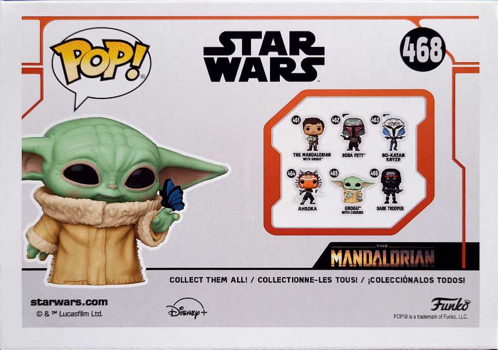 Funko Pop! - Television - The Mandalorian - Grogu With Blue Butterfly #468 - Funko (Television) action figure collectible [Barcode 889698545297] - Main Image 2