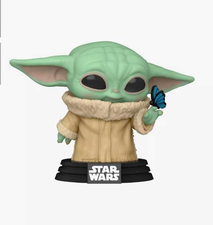 Funko Pop! - Television - The Mandalorian - Grogu With Blue Butterfly #468 - Funko (Television) action figure collectible [Barcode 889698545297] - Main Image 3