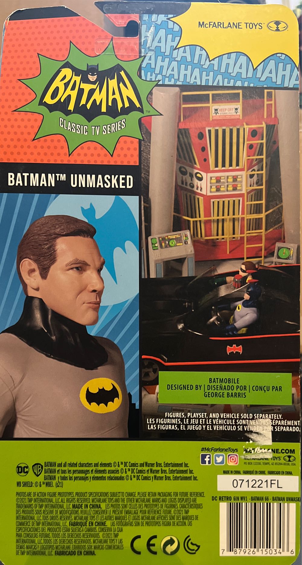 Batman (Unmasked) - McFarlane Toys (DC Retro) (Batman Classic Tv Series) action figure collectible [Barcode 787926150346] - Main Image 3