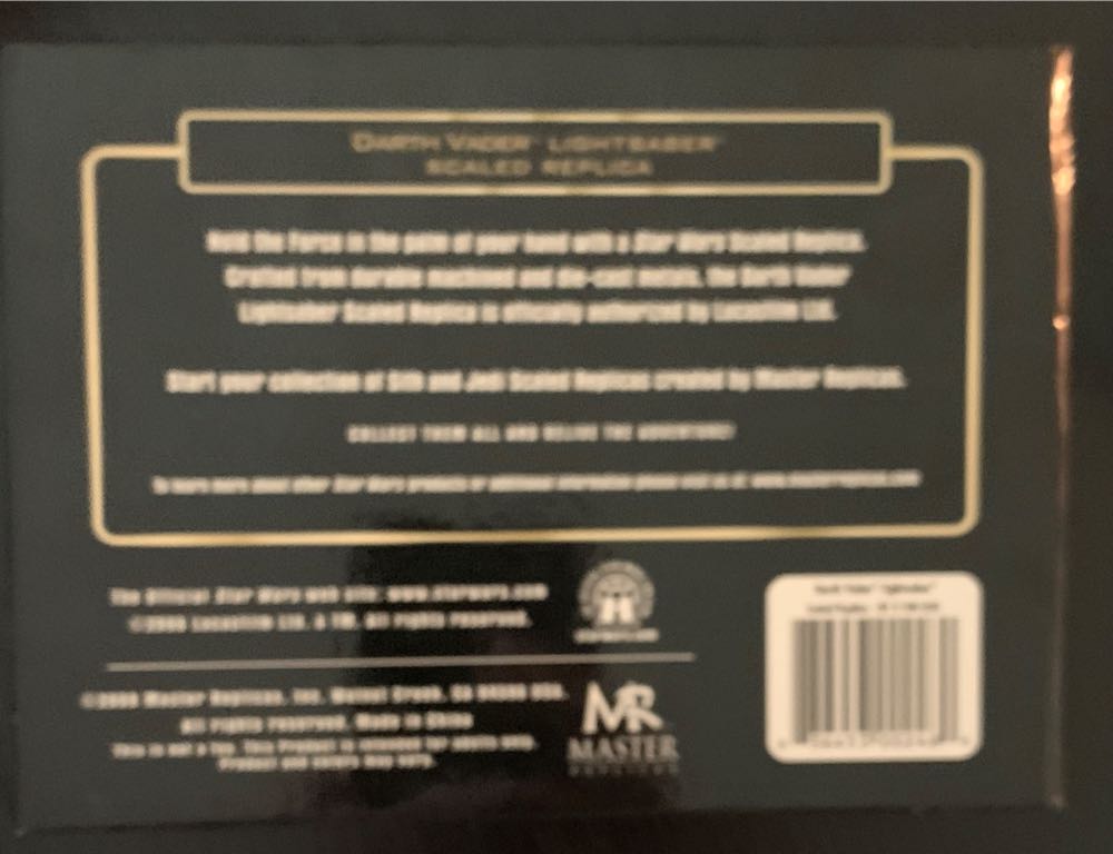 Master Replicas - Darth Vader Lightsaber .45 Scale Replica - Master Replicas action figure collectible [Barcode 836453002489] - Main Image 3