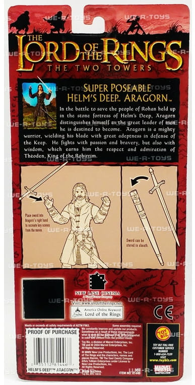 Aragorn: Helm’s Deep  (LOTR: The Two Towers) action figure collectible [Barcode 035112813965] - Main Image 3