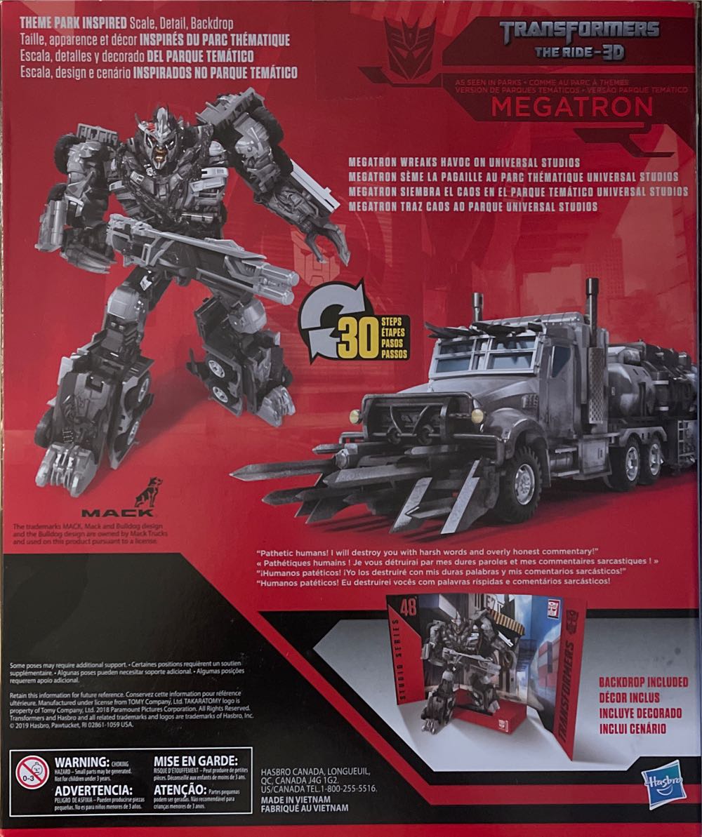 Megatron Studio Series 48 - Hasbro / Takara Tomy (Studio Series: Transformers - The Ride 3D) action figure collectible [Barcode 630509886036] - Main Image 4