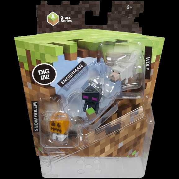 Grass Series 1, Mini-figure 3-pack, Number 3 - Mattel (Minecraft Figures) action figure collectible - Main Image 1