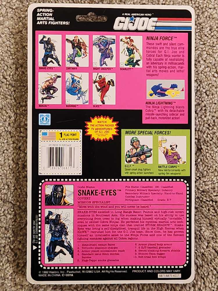 Snake-Eyes [v5] - Hasbro (G.I. Joe: A Real American Hero: Ninja Force) action figure collectible [Barcode 038976068717] - Main Image 2