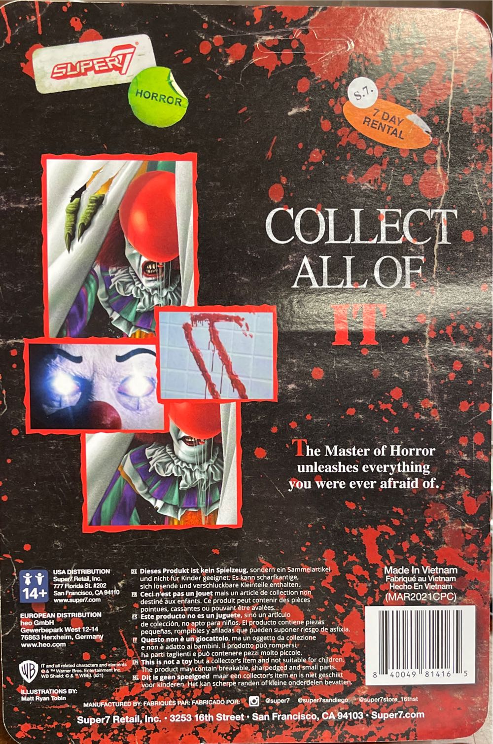 Pennywise - Super 7 (Stephen King’s IT (1990)) action figure collectible [Barcode 840049814165] - Main Image 2