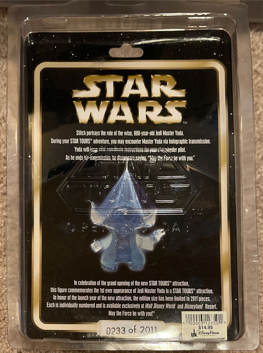 Star Wars - Stitch As Yoda Hologram Disney Park Exclusive Limited Edition - Rare! - Disney Star Wars (Starwars) action figure collectible [Barcode 400003128501] - Main Image 2