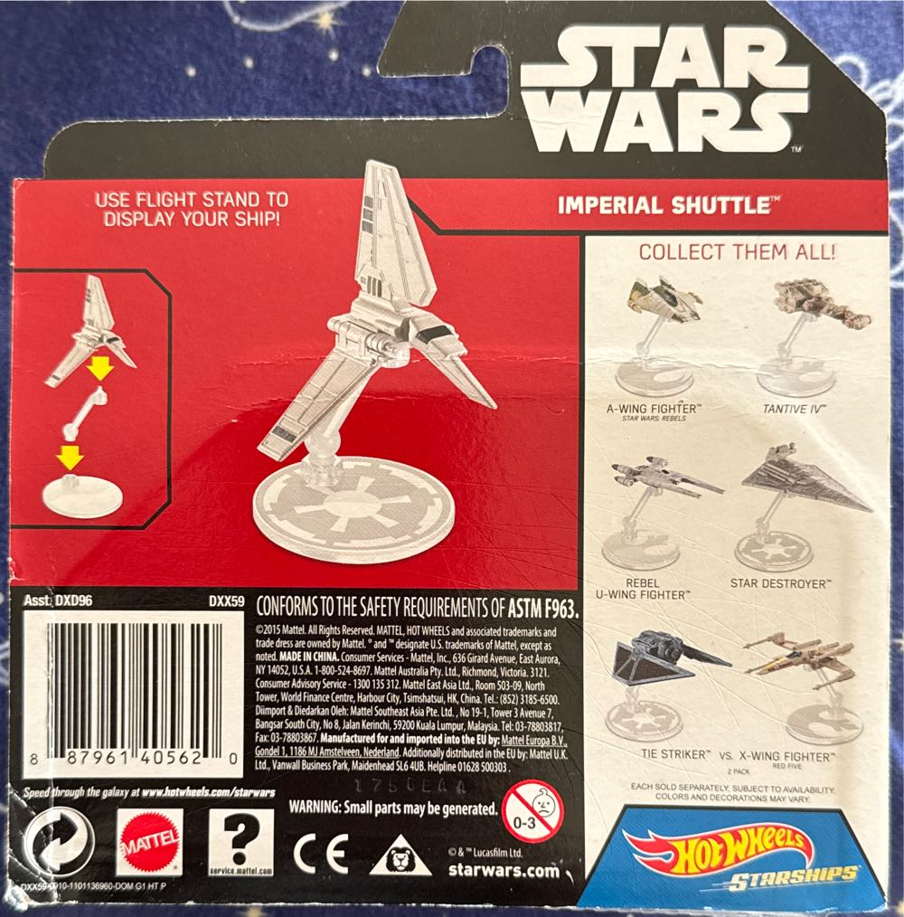 Hot Wheels - Star Wars Rogue One Starship Vehicle Imperial Shuttle  action figure collectible [Barcode 887961405620] - Main Image 2