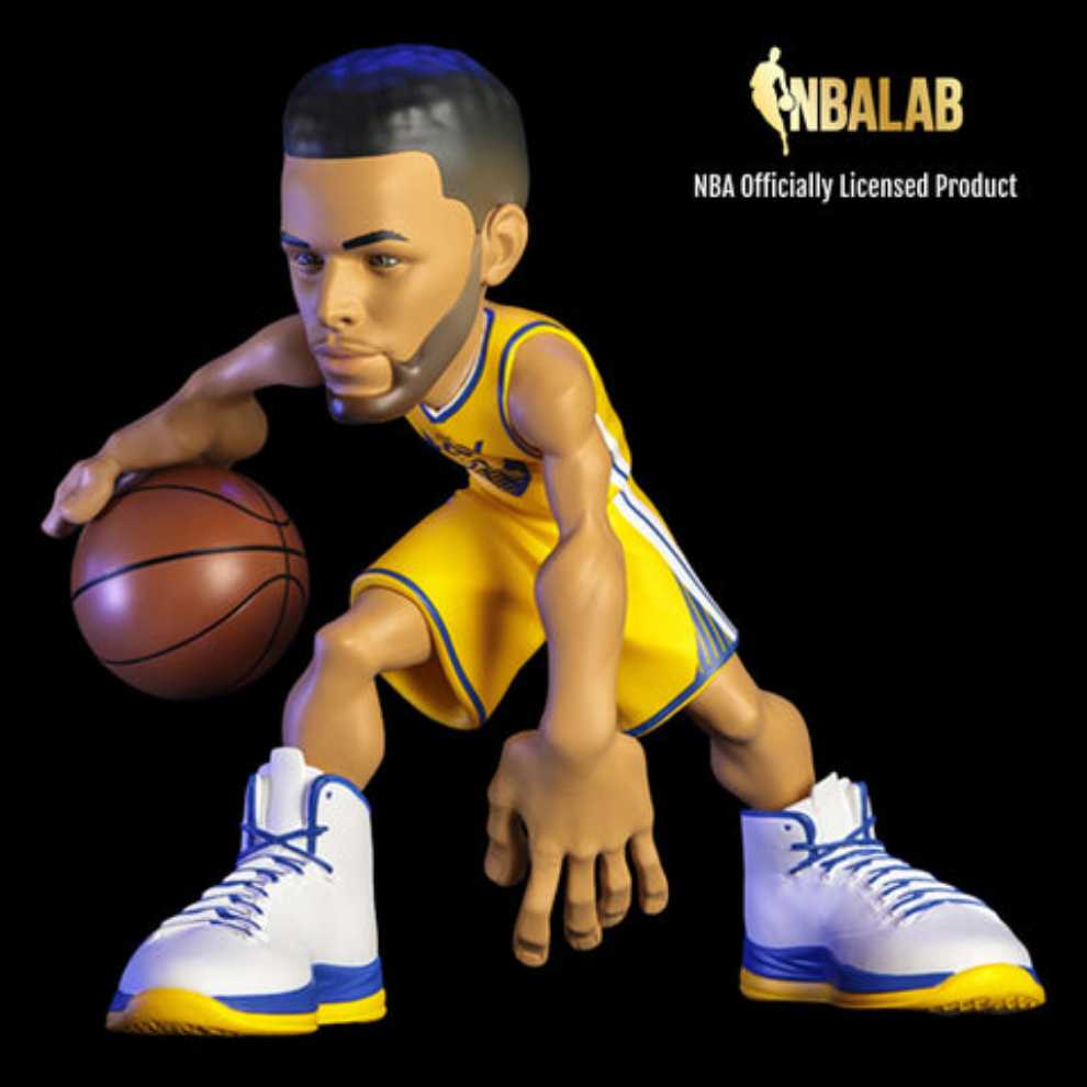 Excite Small-stars Minis Figurine Stephen Curry Golden State Warriors Figurine Yellow #30 Factory Sealed Pvc  action figure collectible [Barcode 680108078073] - Main Image 4