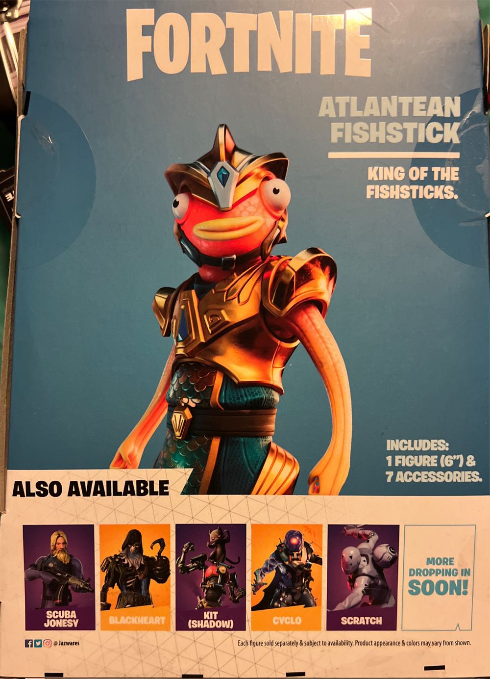 Fortnite Legendary Series Atlantean Fishstick 6-inch Figure With Harvesting Tools Weapon Back Bling Interchangeable Faces. Other Styles Include Blackheart Scuba Jonesy Scratch And More - Jazwares (Fortnite) action figure collectible [Barcode 191726405993] - Main Image 2