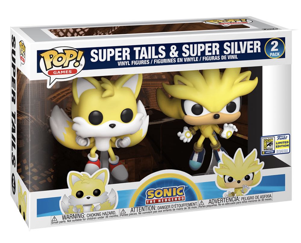 Sonic The Hedgehog 2-Pack: Super Tails & Super Silver  - Funko (Sonic The Hedgehog) action figure collectible [Barcode 889698482837] - Main Image 2