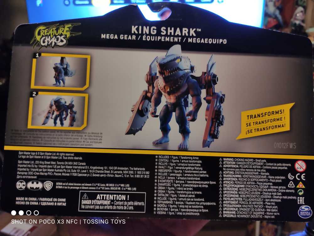 Batman 4-inch King Shark Mega Gear Deluxe Action Figure With Transforming Armor - Spinmaster (DC Spinmaster) action figure collectible [Barcode 778988135495] - Main Image 3