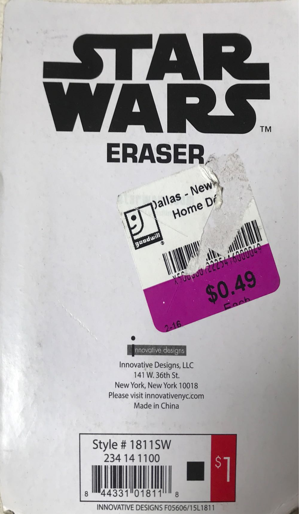 C-3PO Pencil Top And Desk Eraser New - Innovative Designs, LLC. (Star Wars) action figure collectible [Barcode 844331018118] - Main Image 2