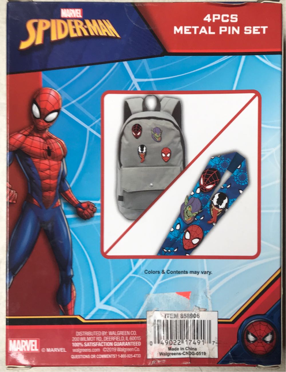 Marvel 4 Piece Metal Pin Set Venom Green Goblin Black Red New - Walgreens (Marvel - Spider-Man) action figure collectible [Barcode 049022174917] - Main Image 2