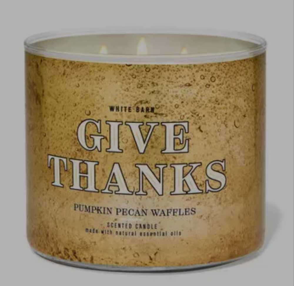 CANDLE: Thanksgiving Bath & Bodyworks Pumpkin Pecan Waffles Give Thanks 2021 - Bath & Bodyworks Candle (Thanksgiving Candles) action figure collectible [Barcode 667555515702] - Main Image 4