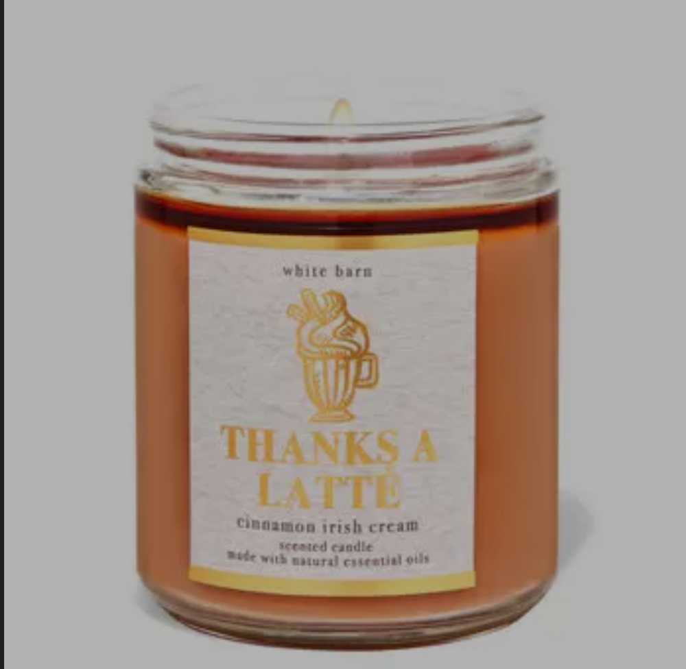 CANDLE: Thanksgiving Bath & Bodyworks Pumpkin Thanks A Lattè  - Cinnamon Irish Cream Single Wick  2021 - Bath & Bodyworks Candle (Thanksgiving Candles) action figure collectible [Barcode 667555509725] - Main Image 3