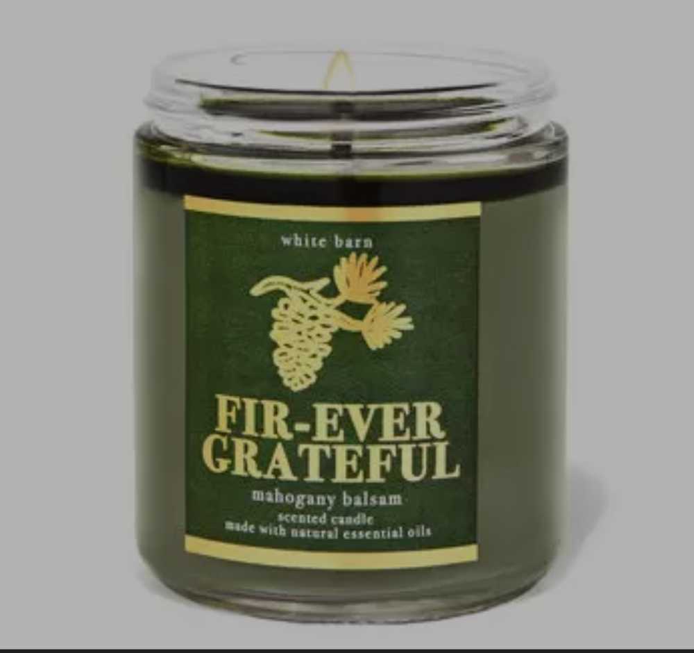 CANDLE: Thanksgiving Bath & Bodyworks Fir-Ever Thankful - Mohagany Balsam Single Wick 2021 - Bath & Bodyworks Candle (Thanksgiving Candles) action figure collectible [Barcode 667555512169] - Main Image 3