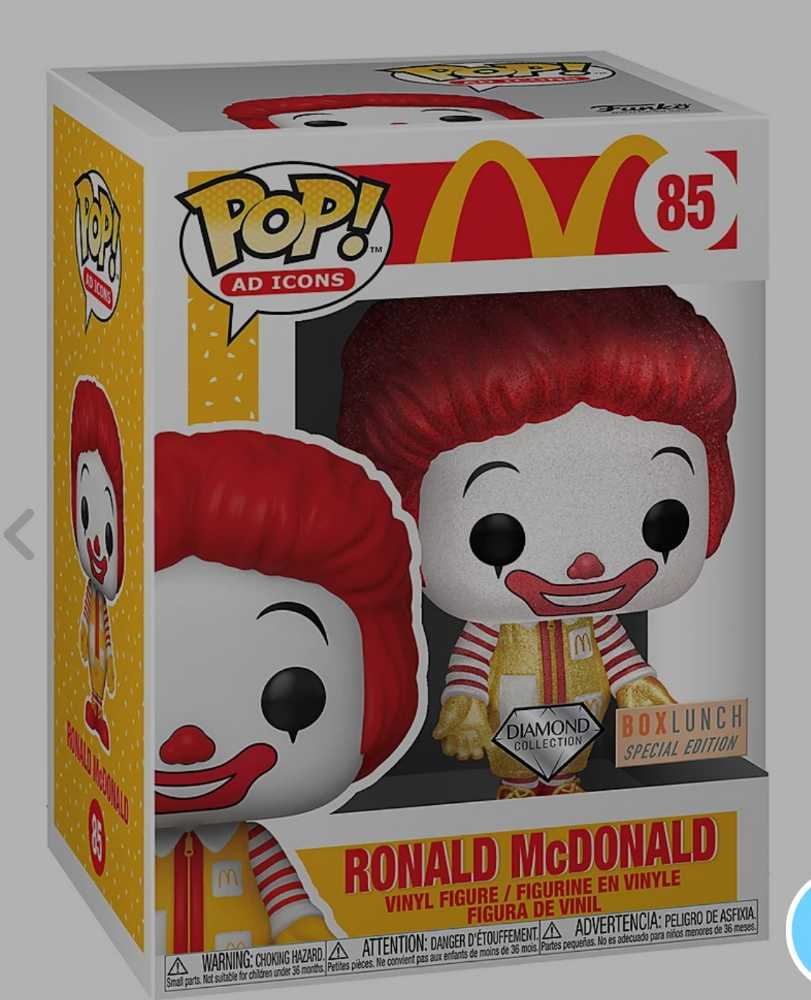 Funko Pop! Icons: McDonald’s - Ronald McDonald Boxed Lunch Exclusive Diamond Collection Glitter Edition  - Funko (McDonald’s) action figure collectible [Barcode 889698596039] - Main Image 4