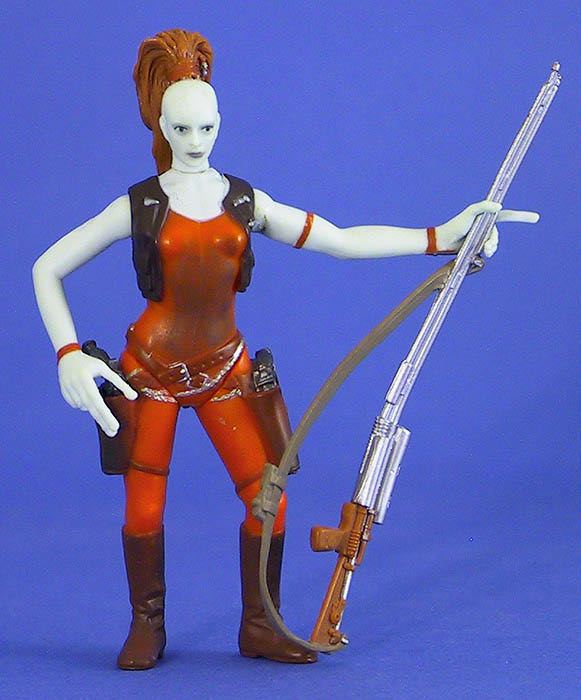 Aurra Sing (Bounty Hunter) - Hasbro (2000-2002 The Power of the Jedi) action figure collectible [Barcode 076930845844] - Main Image 3