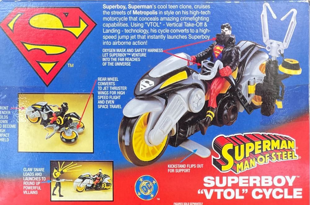 Superboy "Vtol” Cycle - Kenner / Hasbro INC. (Superman: Man of Steel) action figure collectible [Barcode 076281629216] - Main Image 3