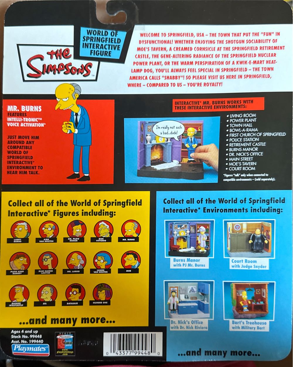 The Simpsons - WOS - Mr. Burns (Chase) - Playmates (The Simpsons) (World of Springfield: Simpsons) action figure collectible [Barcode 043377994480] - Main Image 2