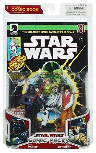 Star Wars Comic Book 2-pack Darth Vader And Rebel Officer - Hasbro (Star Wars: Comic Packs) action figure collectible [Barcode 653569429098] - Main Image 1