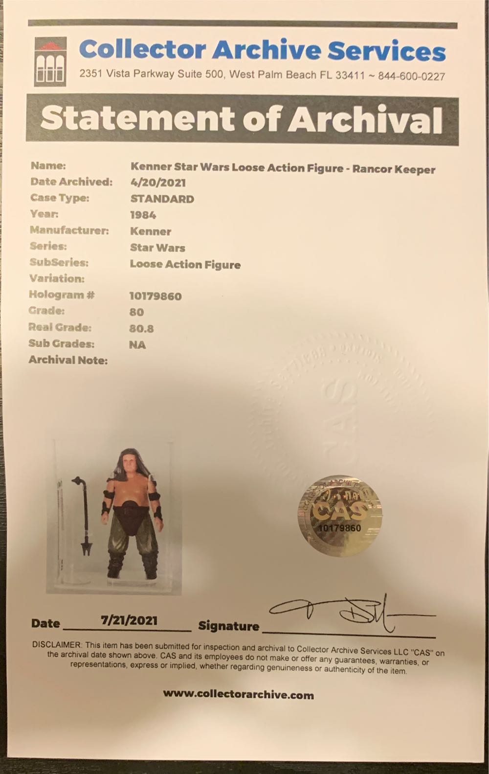 Graded - Rancor Keeper - Kenner (Return Of The Jedi) action figure collectible - Main Image 4