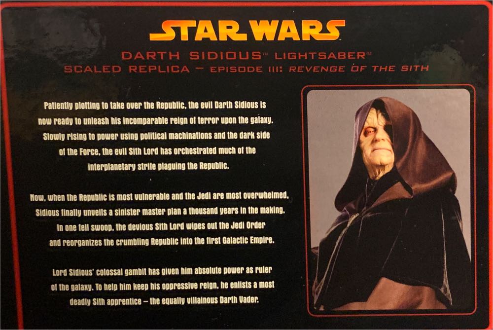 Master Replicas - Darth Sidious Lightsaber Best Buy Exclusive  action figure collectible - Main Image 3