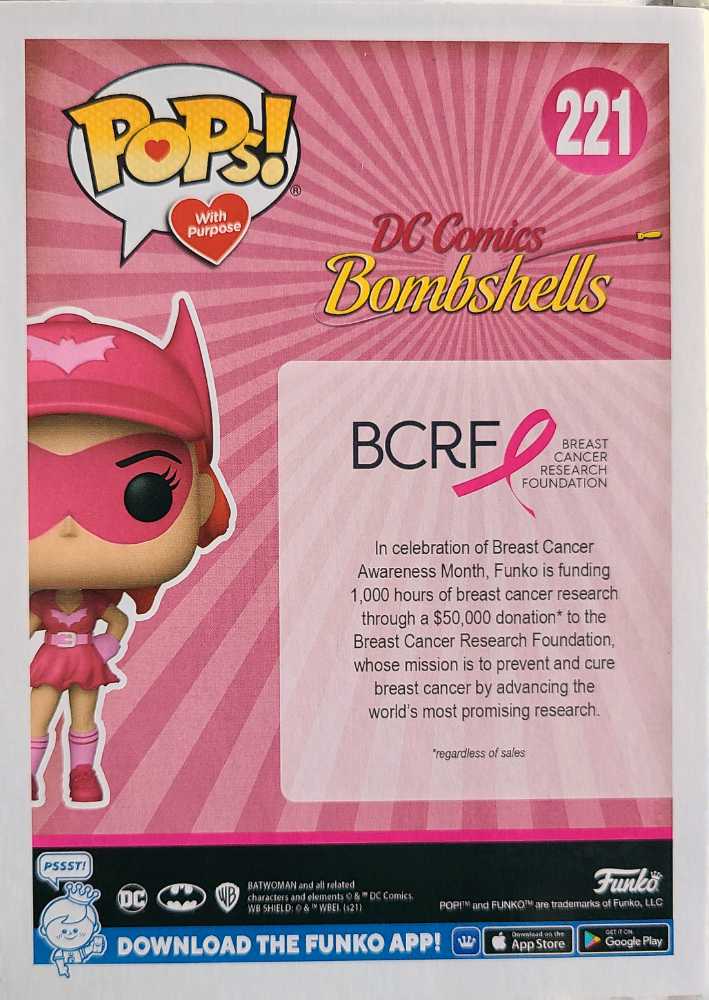 Batwoman Comics Bombshells: Breast Cancer Awareness Batwoman #221 - Funko (BCAM DC Comics Bombshells) (DC Comics Bombshells Breast Cancer Awareness) action figure collectible [Barcode 889698584982] - Main Image 2