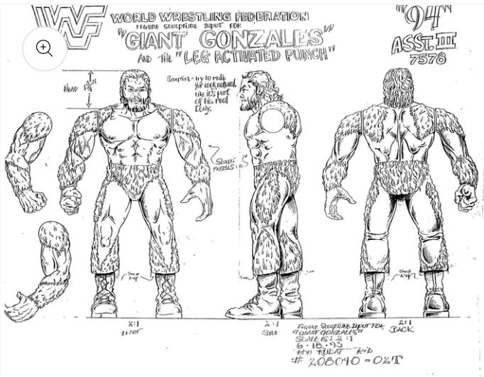 Hasbro Series #10 - WWF Hasbro (Giant Gonzalez) action figure collectible [Barcode 038976074473] - Main Image 3