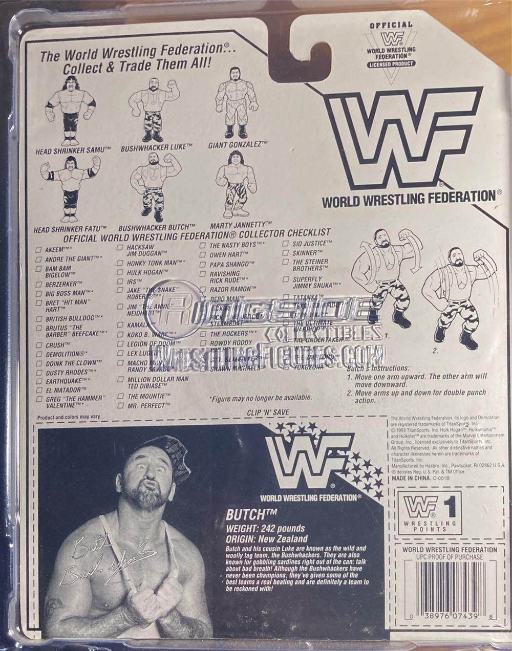 Bushwhacker Butch - Hasbro (WWF - Hasbro) action figure collectible [Barcode 038976074398] - Main Image 2