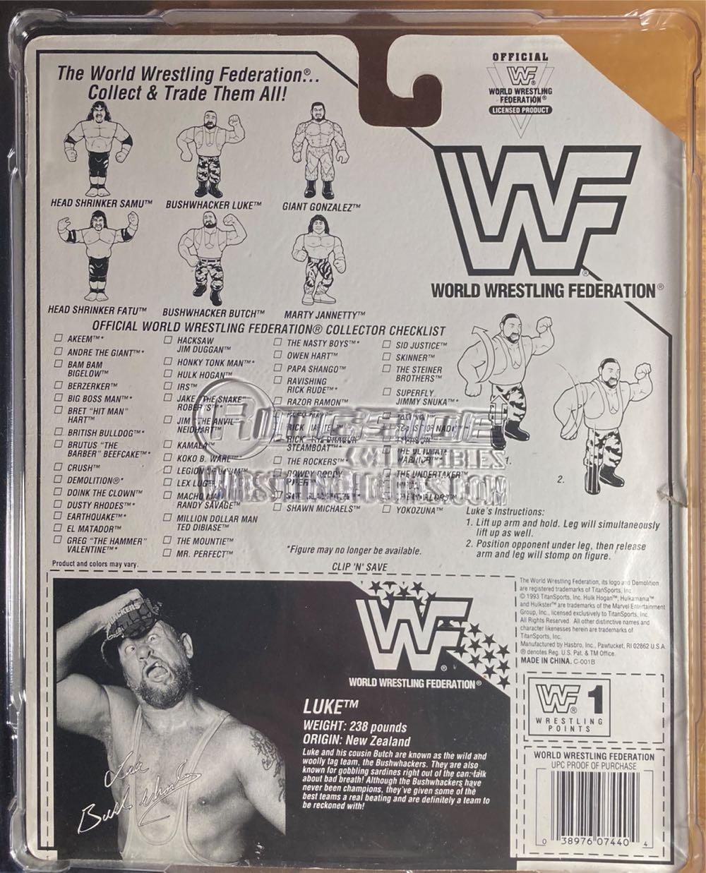 Bushwhacker Luke - Hasbro (WWF - Hasbro) action figure collectible [Barcode 038976074404] - Main Image 2