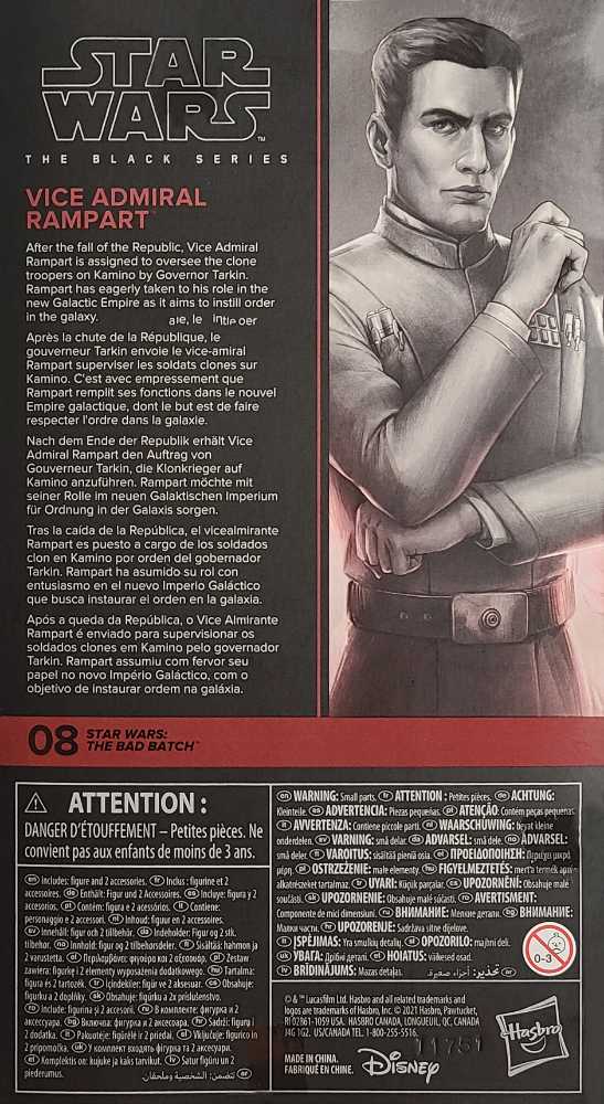 Vice Admiral Rampart - Hasbro (Star Wars: The Bad Batch) action figure collectible [Barcode 5010993874262] - Main Image 2