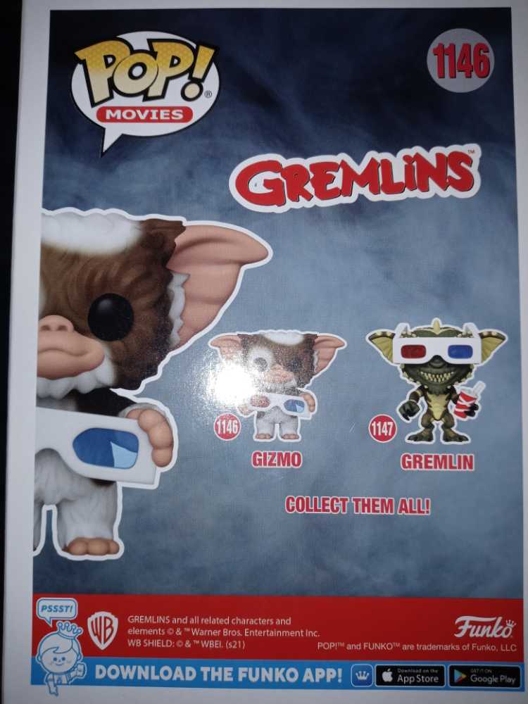 Funko Gremlin: Gizmo Gremlins: Gizmo With 3D Glasses (Flocked)  #1146 - Funko (Gremlins) (Gremlins) action figure collectible [Barcode 889698579377] - Main Image 2