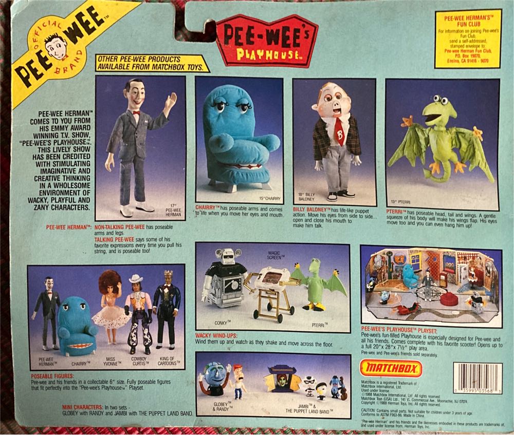 Pee Wee Herman With Scooter And Helmet - Matchbox (Pee Wee’s Playhouse) action figure collectible [Barcode 035995035683] - Main Image 2