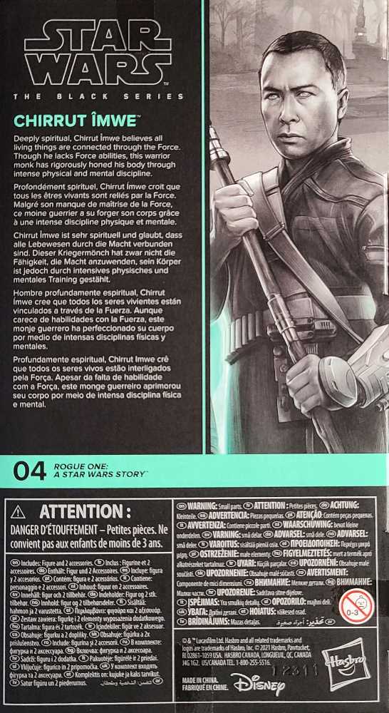 Chirrut Imwe - Hasbro (Star Wars The Black Series : Rogue One) action figure collectible [Barcode 5010993906666] - Main Image 2