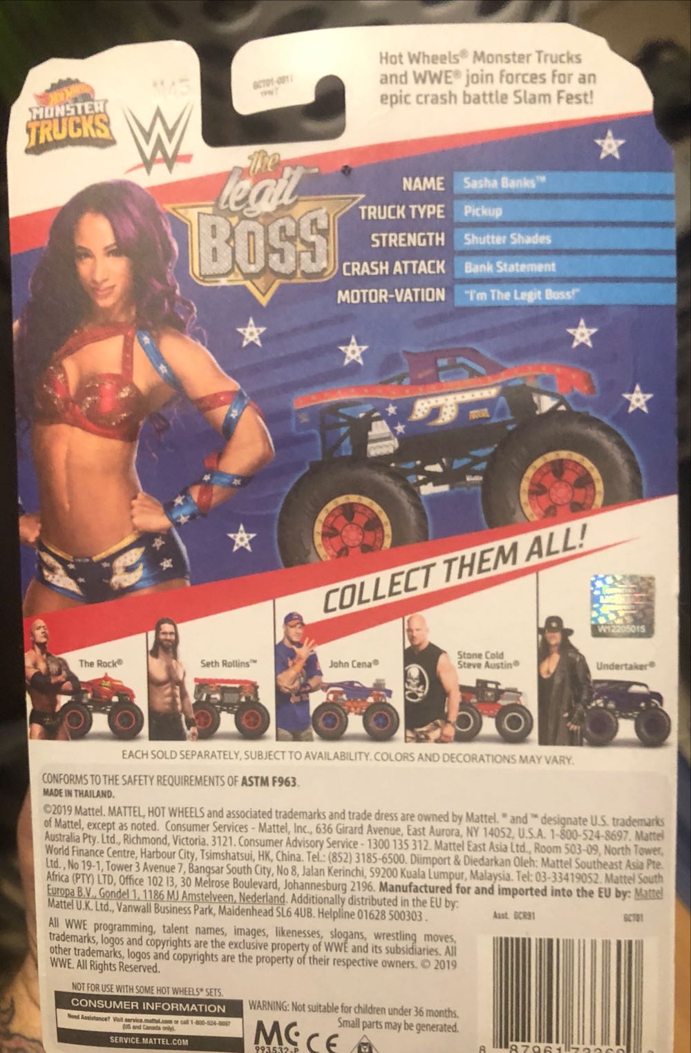 Hot wheels Wwe Monster Trucks Sasha Banks 9  action figure collectible [Barcode 887961733600] - Main Image 2