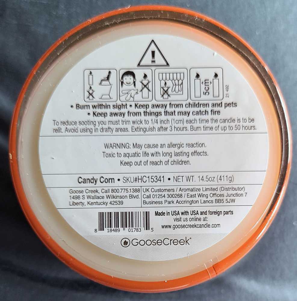 CANDLE: Halloween Goose Creek Candy Corn 2021 - Goose Creek Candle (Halloween Candle) action figure collectible [Barcode 818489017835] - Main Image 2