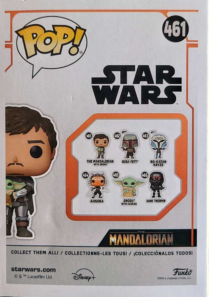 Funko Pop! Television: The Mandalorian Din Djarrin Holding Grogu MANDO - Funko (Star Wars Funko Pop!) action figure collectible [Barcode 889698545259] - Main Image 2