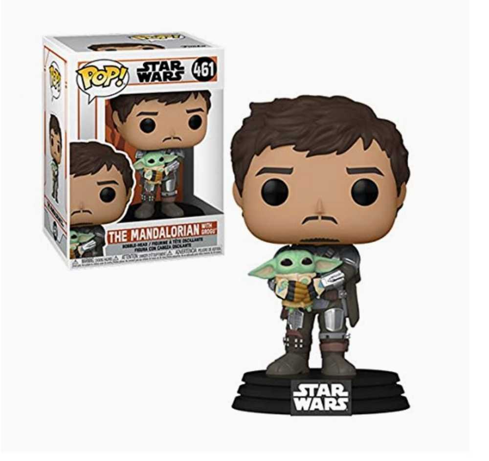 Funko Pop! Television: The Mandalorian Din Djarrin Holding Grogu MANDO - Funko (Star Wars Funko Pop!) action figure collectible [Barcode 889698545259] - Main Image 4