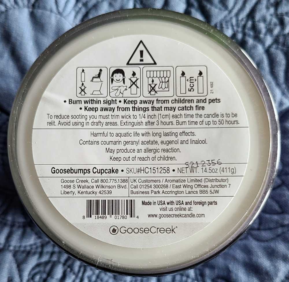 CANDLE: Halloween Goose Creek Goosebumps Cupcake 2021 - Goose Creek Candle (Halloween Candle) action figure collectible [Barcode 818489017804] - Main Image 2