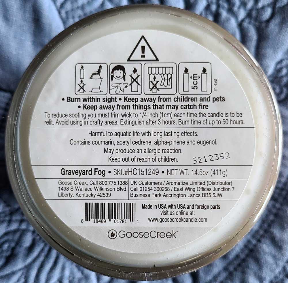 CANDLE: Halloween Goose Creek Graveyard Fog 2021 - Goose Creek Candle (Halloween Candle) action figure collectible [Barcode 818489017811] - Main Image 2