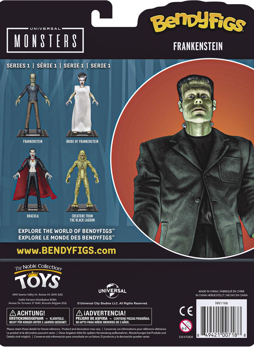 Bendyfigs Universal Monsters Frankenstein - Trick or Treat Studios (Universal Monsters) action figure collectible [Barcode 849421007188] - Main Image 2