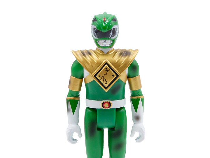 Mighty Morphin Power Rangers (ReAction): Green Ranger (Battle Damaged) - Super 7 (Mighty Morphin Power Rangers) action figure collectible [Barcode 840049813403] - Main Image 3