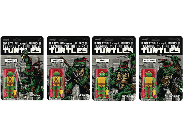 TMNT ReAction Mirage Variant PX Previews Exclusive Boxed Set of 4 Figures - Super 7 (Teenage Mutant Ninja Turtles) action figure collectible [Barcode 840049813632] - Main Image 2