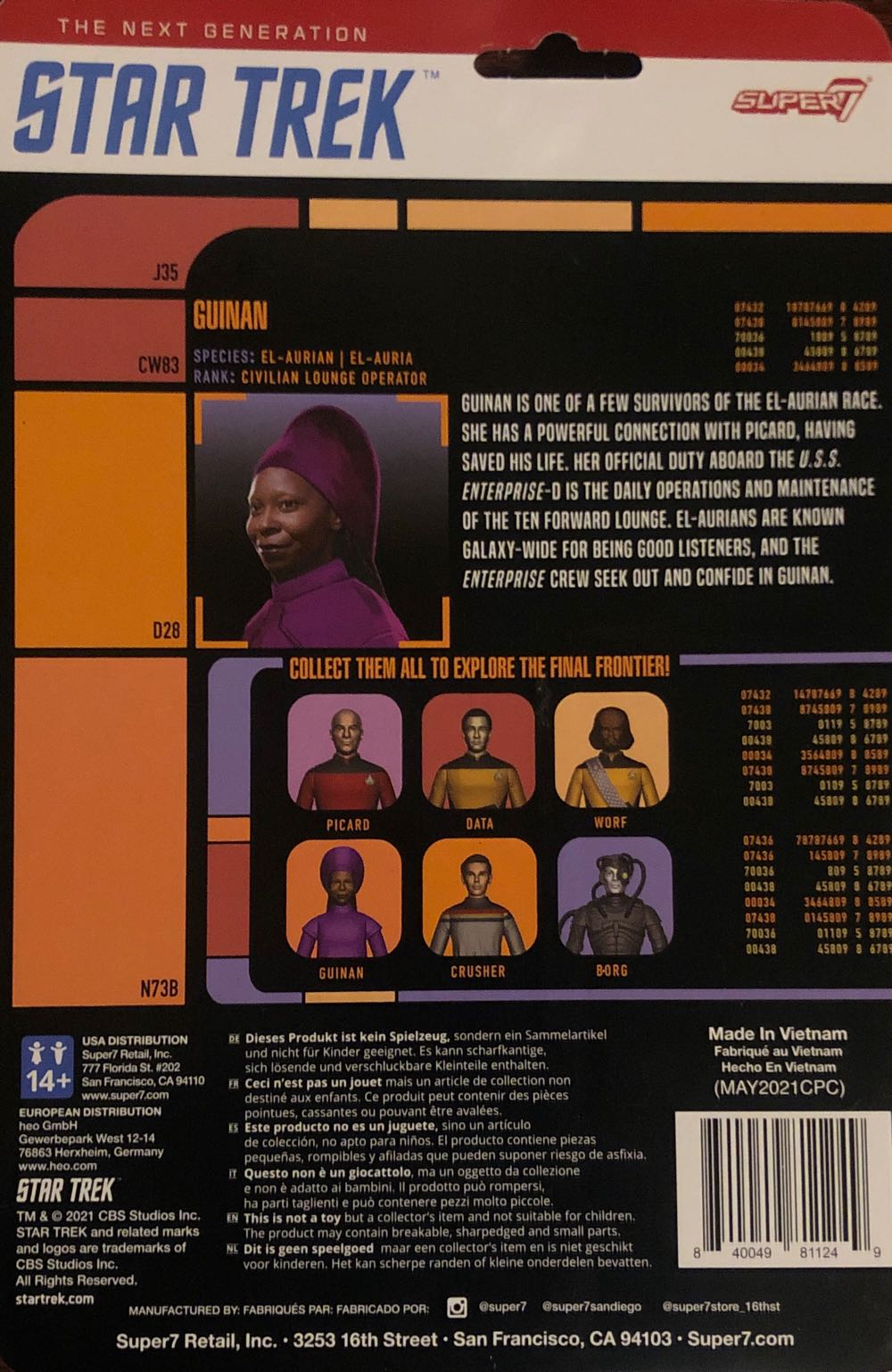Guinan - Super7 (Star Trek: The Next Generation) action figure collectible [Barcode 840049811249] - Main Image 2