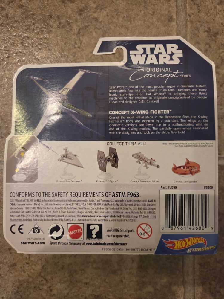 Hot Wheels Star Wars Concept X-wing Fighter Vehicle  action figure collectible [Barcode 887961426809] - Main Image 2