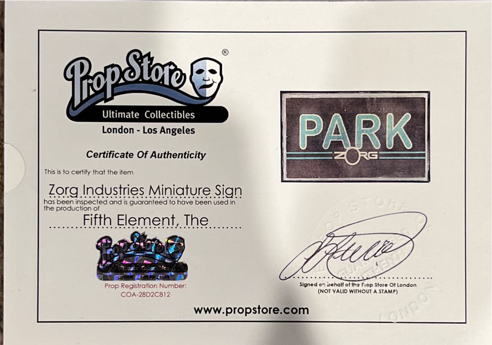 Movie Prop - The Fifth Element Sign  action figure collectible - Main Image 2