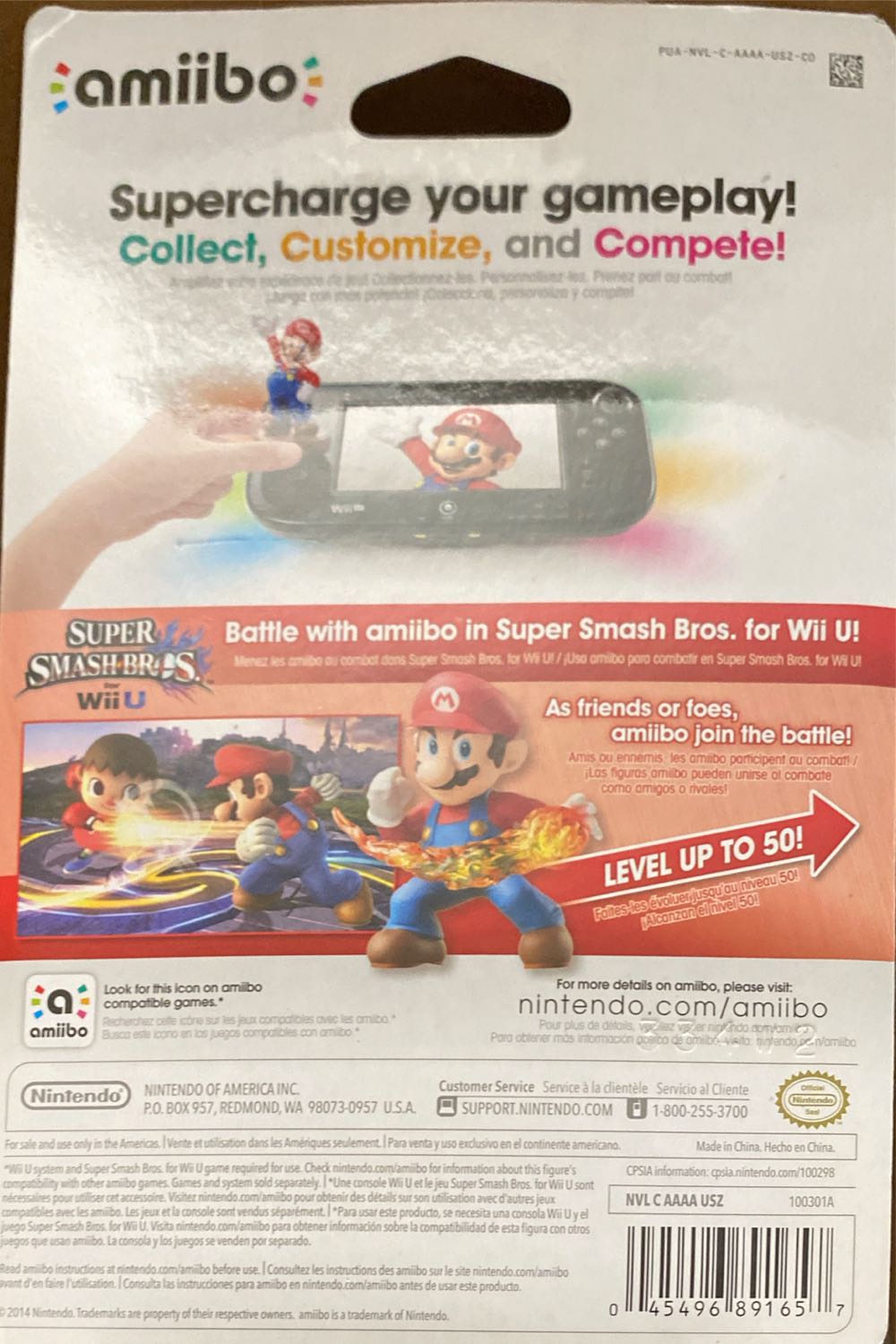 Mario - Nintendo (Amiibo - Super Smash Bros.) action figure collectible [Barcode 045496891657] - Main Image 3